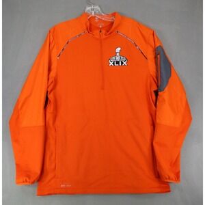 Nike SUPER BOWL XLIX Media Day Fly Rush Jacket Sz M 1/4 Zip Orange Football‎ NFL
